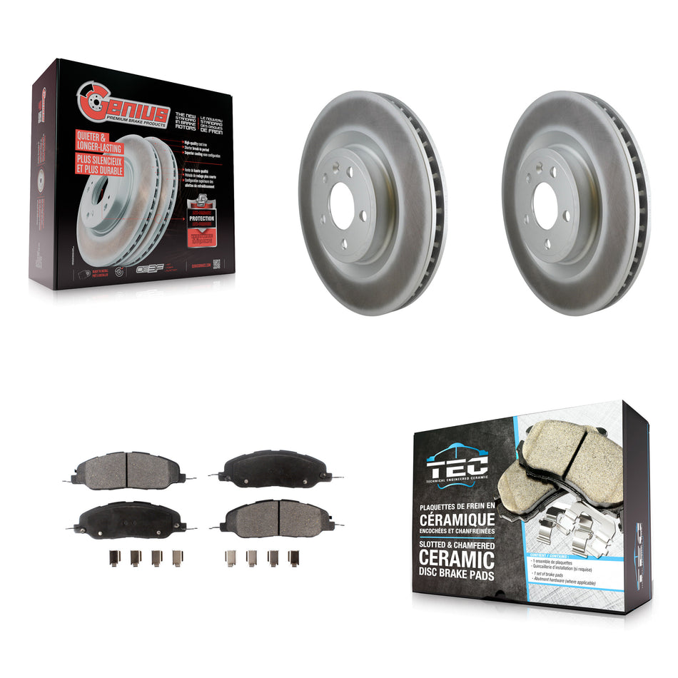 Front Coated Disc Brake Rotors And Ceramic Pads Kit For Ford Mustang KGT-100123