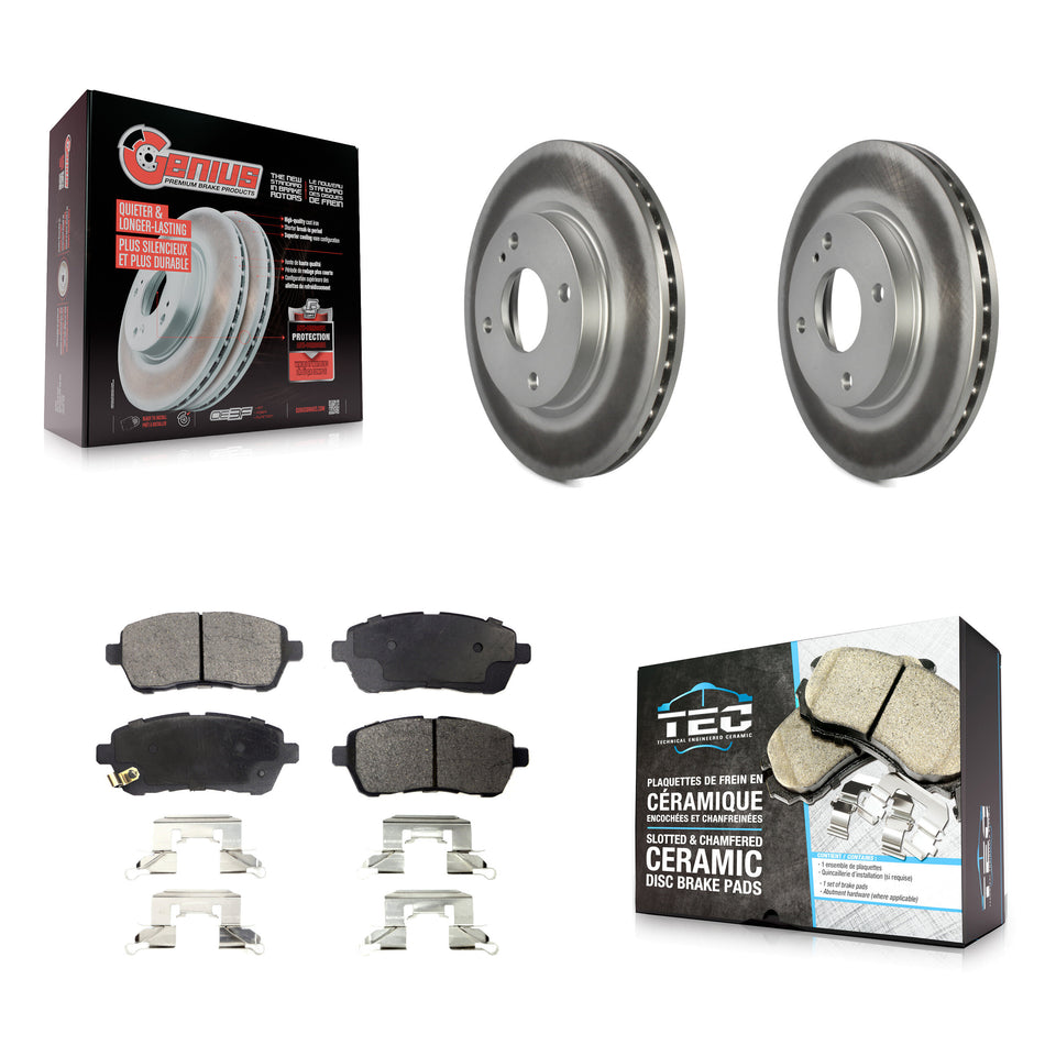 Front Coated Disc Brake Rotors And Ceramic Pads Kit For Ford Fiesta KGT-100124