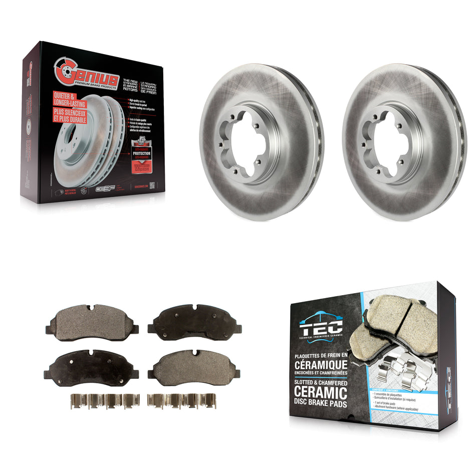 Front Coat Disc Brake Rotors Ceramic Pad Kit For Ford Transit-250 Transit-150 Transit-350 KGT-100130