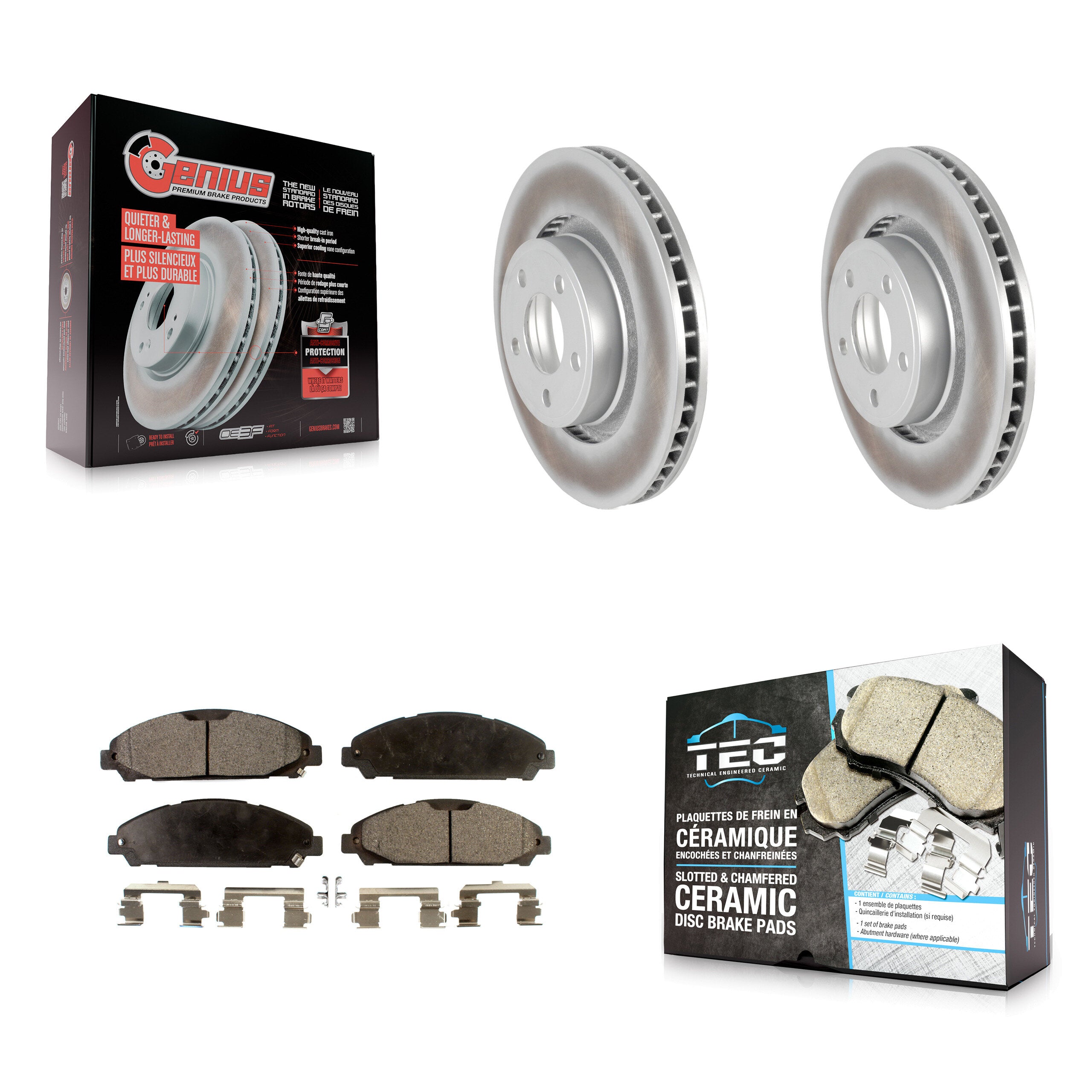 Front Coated Disc Brake Rotors And Ceramic Pads Kit For Ford Mustang KGT-100131