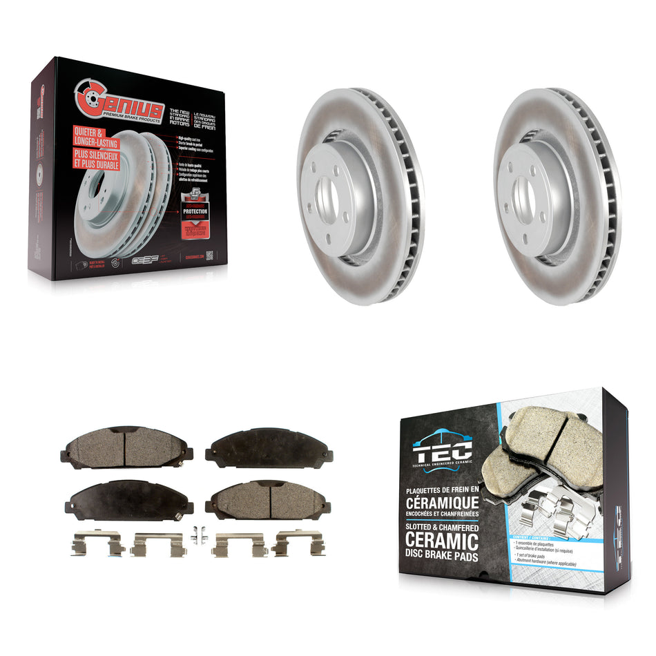 Front Coated Disc Brake Rotors And Ceramic Pads Kit For Ford Mustang KGT-100131