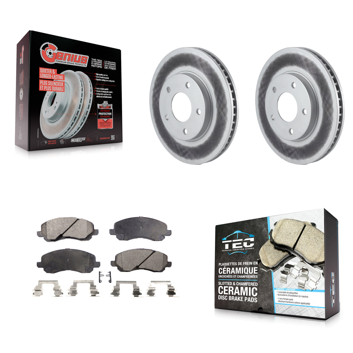 Front Coat Disc Brake Rotor Ceramic Pad Kit For Chrysler Sebring Mitsubishi Lancer Galant KGT-100145
