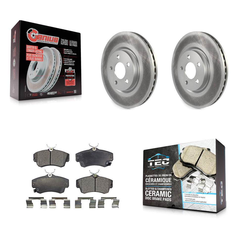 Front Coated Disc Brake Rotors And Ceramic Pads Kit For Chrysler PT Cruiser KGT-100148