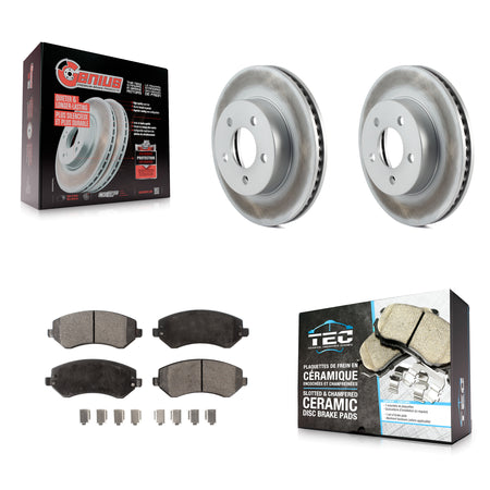 Front Coated Disc Brake Rotors And Ceramic Pads Kit For 2002-2007 Jeep Liberty KGT-100149