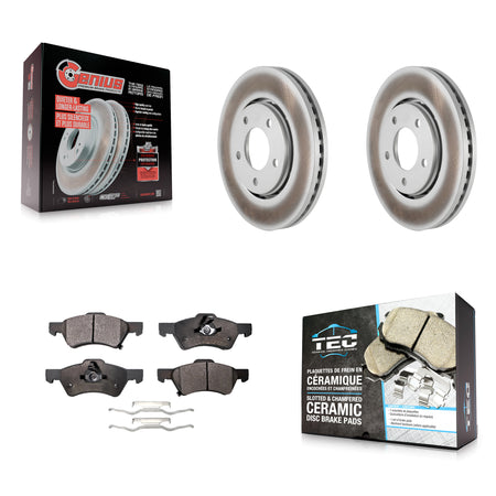 Front Coated Disc Brake Rotors And Ceramic Pads Kit For Dodge Caravan Chrysler Voyager KGT-100151