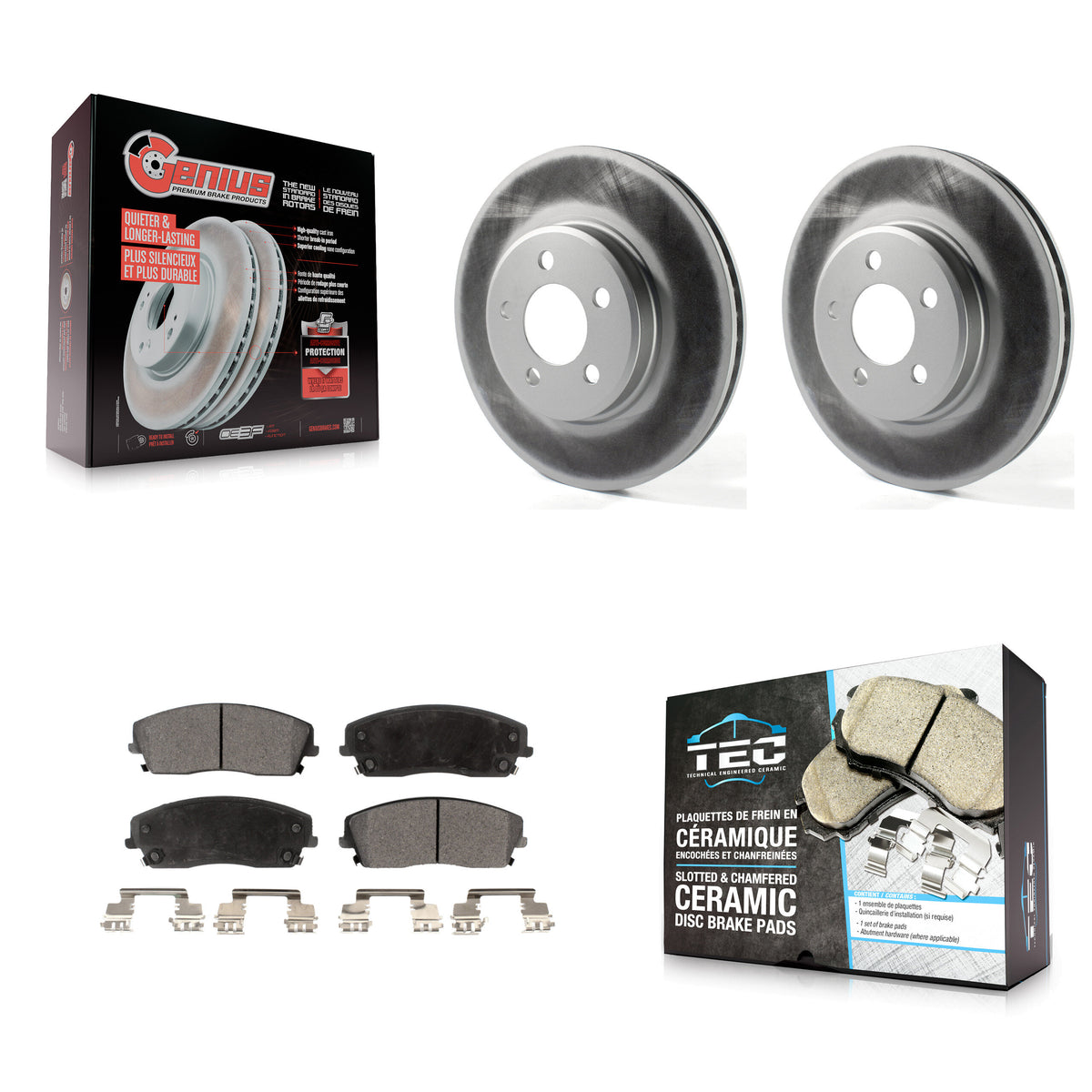 Front Coated Brake Rotor Ceramic Pad Kit For Dodge Chrysler 300 Charger Challenger Magnum KGT-100159