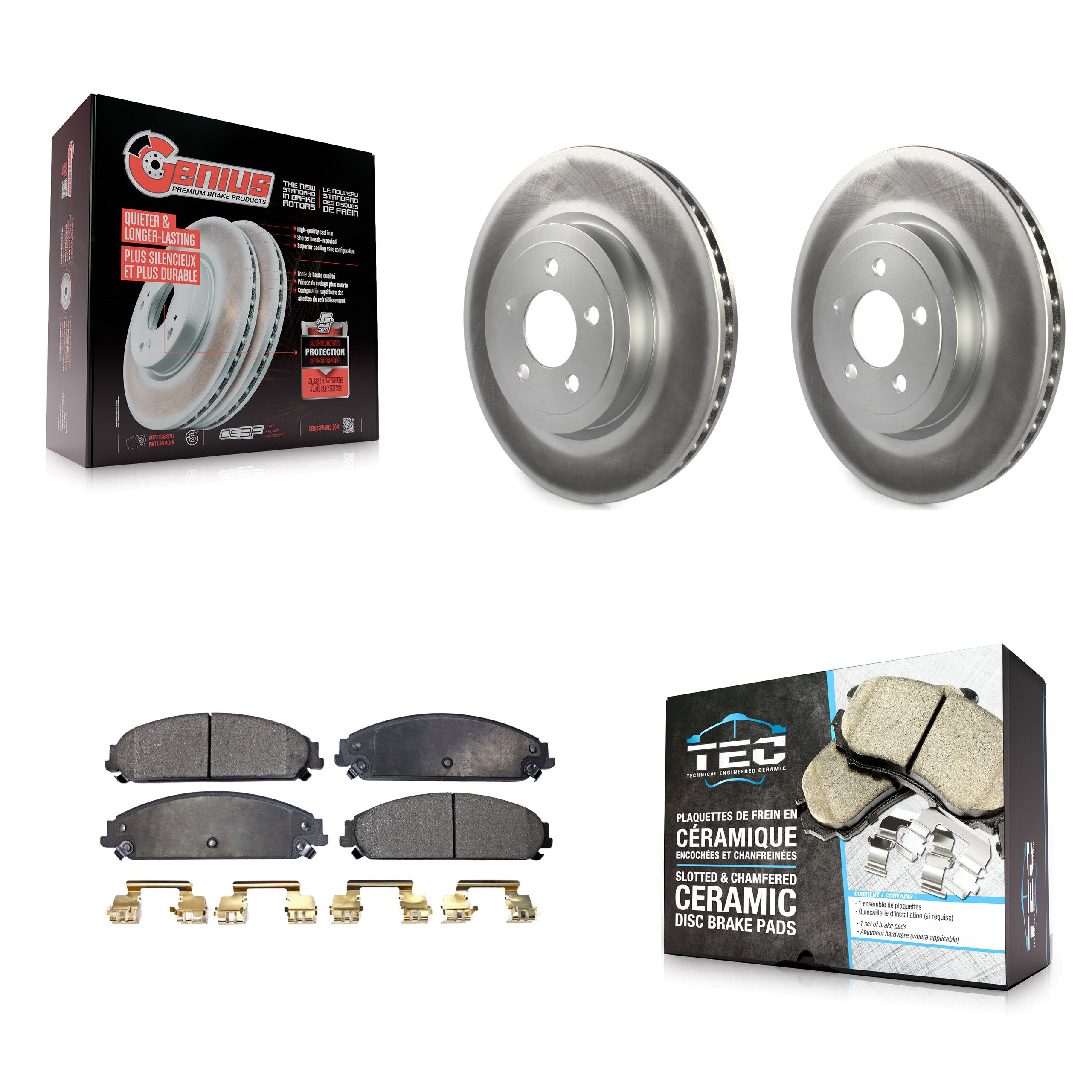 Front Coated Brake Rotor Ceramic Pad Kit For Dodge Chrysler 300 Charger Challenger Magnum KGT-100161