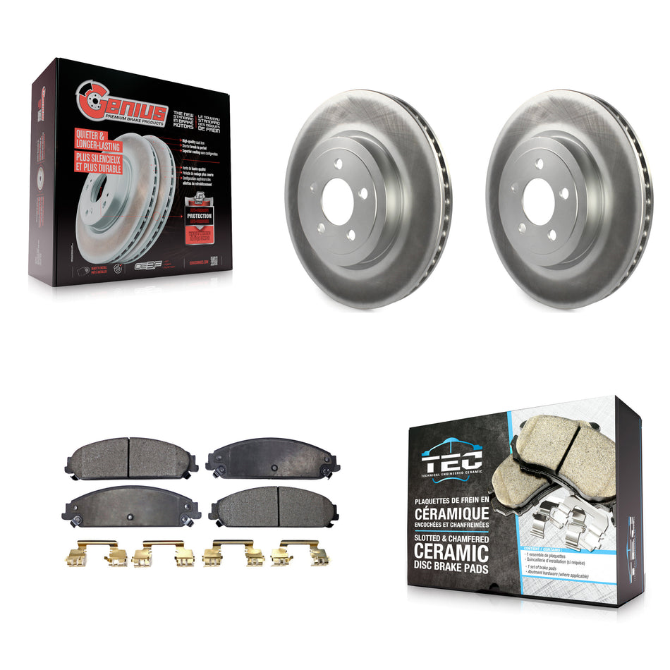 Front Coated Brake Rotor Ceramic Pad Kit For Dodge Chrysler 300 Charger Challenger Magnum KGT-100161