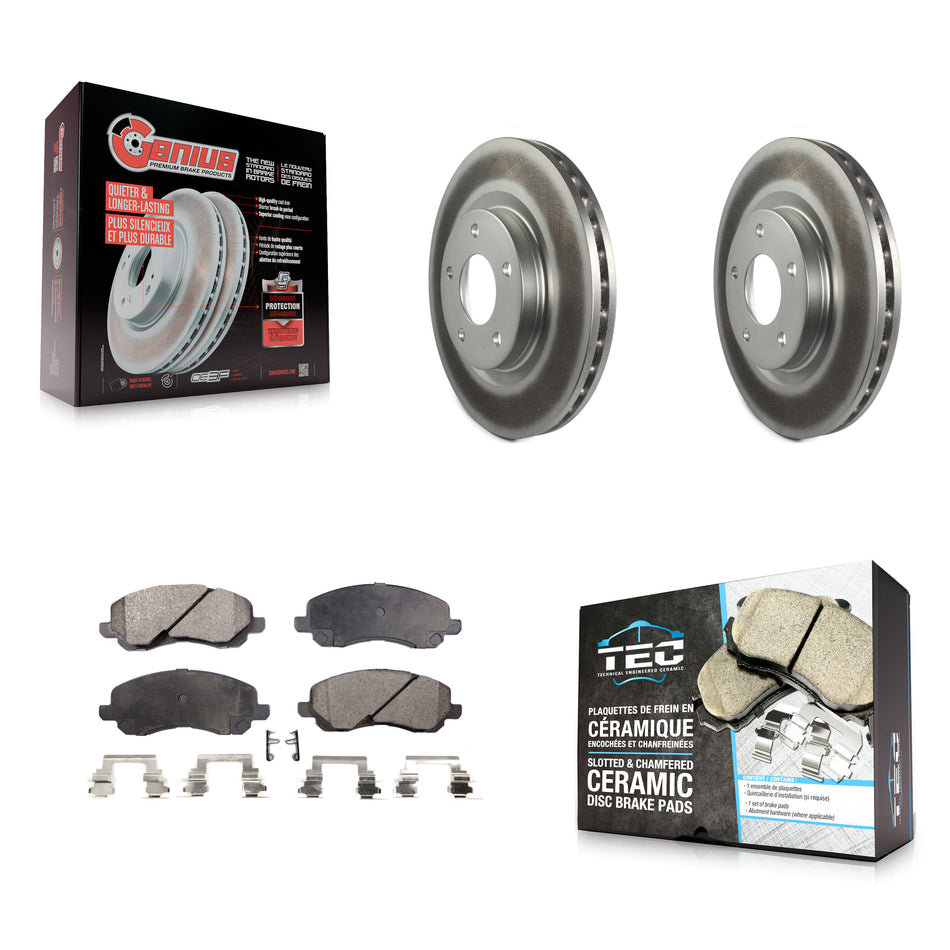 Front Coated Brake Rotor Ceramic Pad Kit For Mitsubishi Jeep RVR Outlander Patriot Lancer KGT-100167