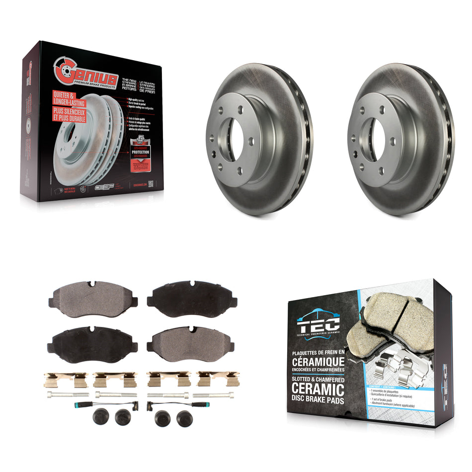 Front Coat Brake Rotor Ceramic Pad Kit For Sprinter 2500 Mercedes-Benz Dodge Freightliner KGT-100170