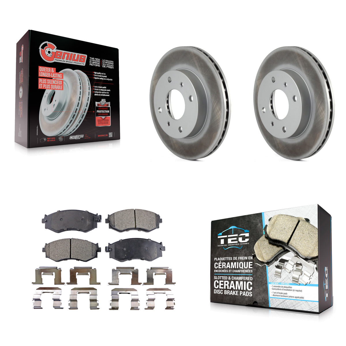 Front Coat Brake Rotor Ceramic Pad Kit For Nissan Sentra 240SX Axxess Stanza INFINITI G20 KGT-100185