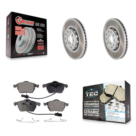 Front Coated Disc Brake Rotors & Ceramic Pad Kit For Audi A4 Quattro Volkswagen Passat A6 KGT-100206