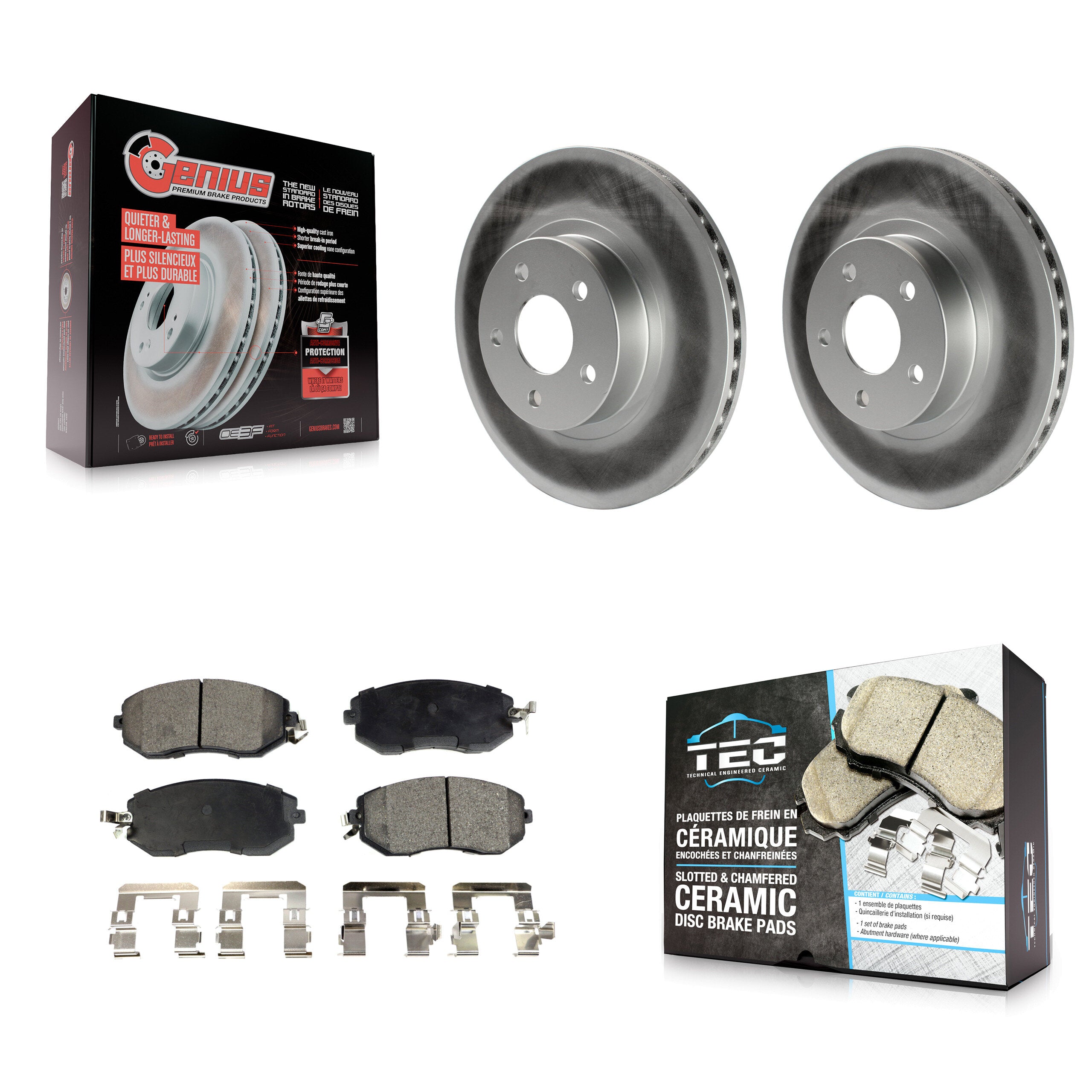 Front Coated Disc Brake Rotors And Ceramic Pads Kit For Subaru Impreza Scion FR-S BRZ KGT-100209