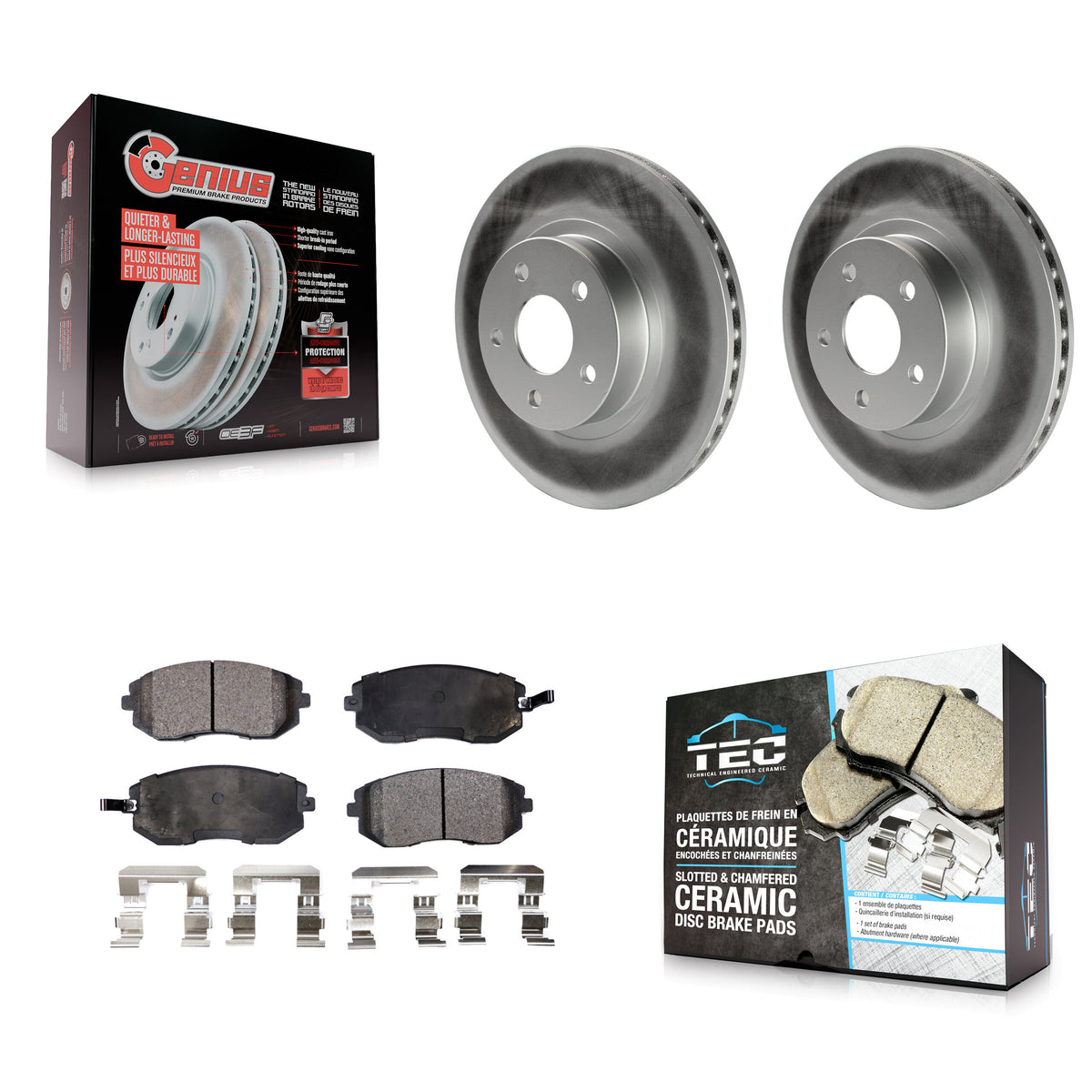 Front Coated Disc Brake Rotors And Ceramic Pads Kit For Subaru Impreza Legacy Saab 9-2X KGT-100211