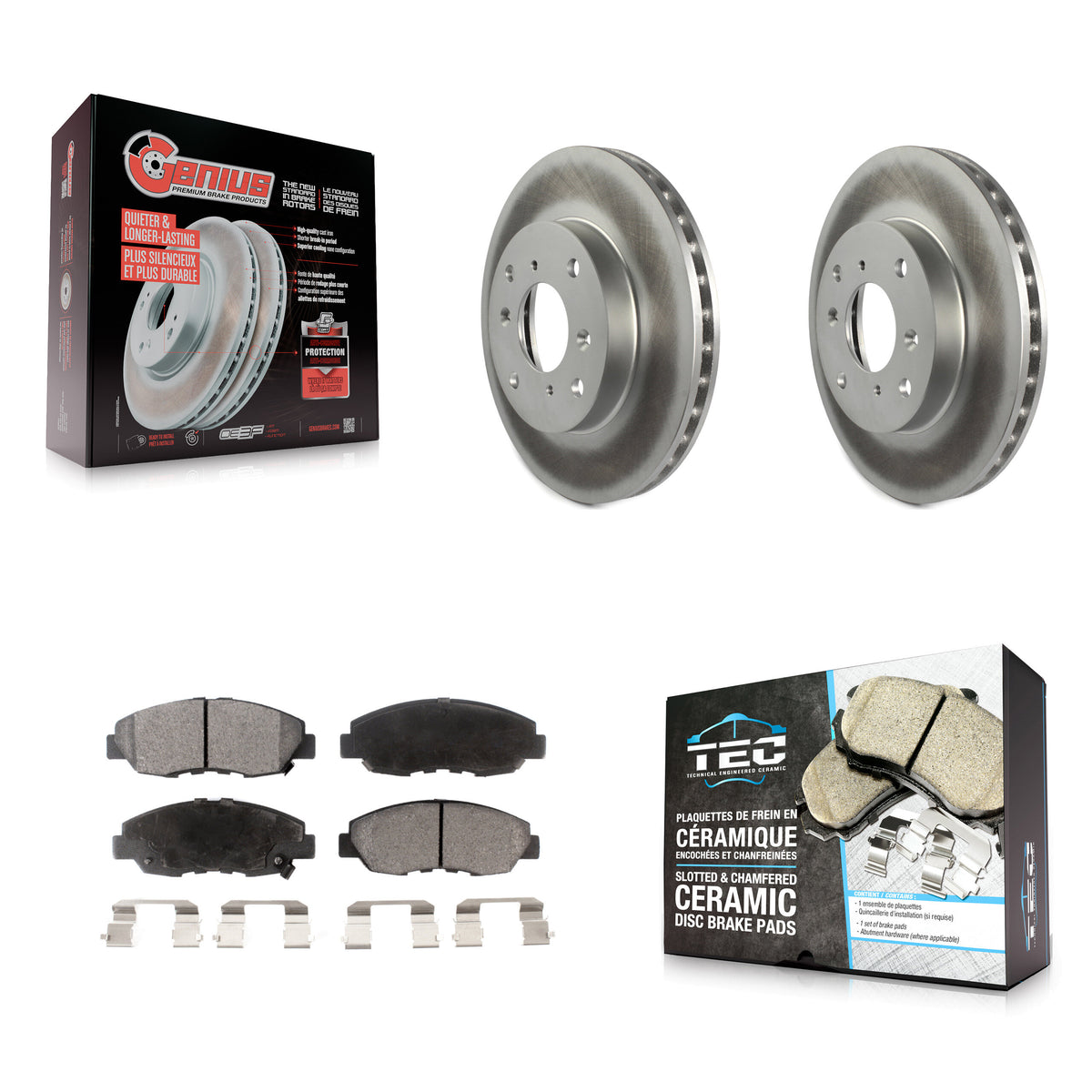 Front Coated Disc Brake Rotors And Ceramic Pads Kit For Honda Accord Acura CL KGT-100212