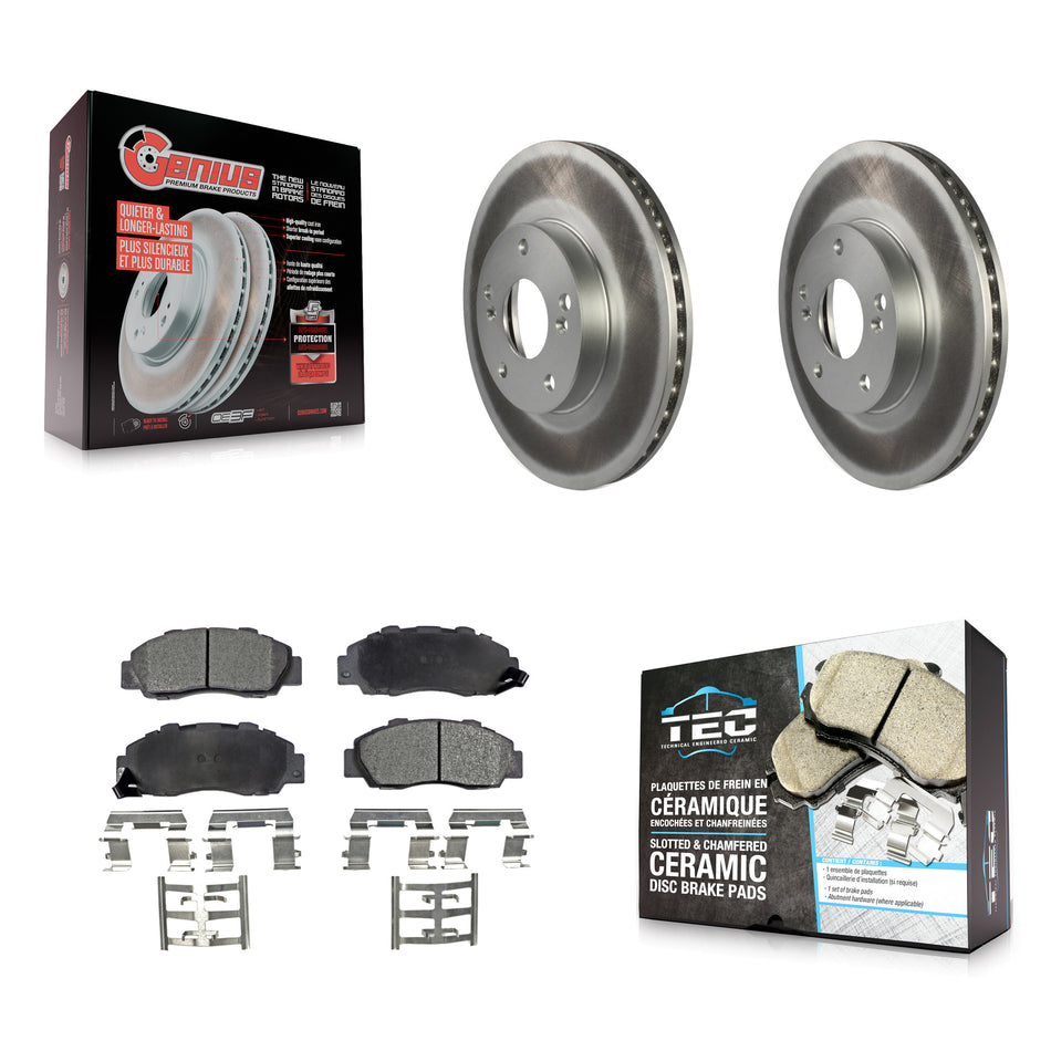 Front Coated Disc Brake Rotors And Ceramic Pads Kit For 1998-2002 Honda Accord 3.0L KGT-100217