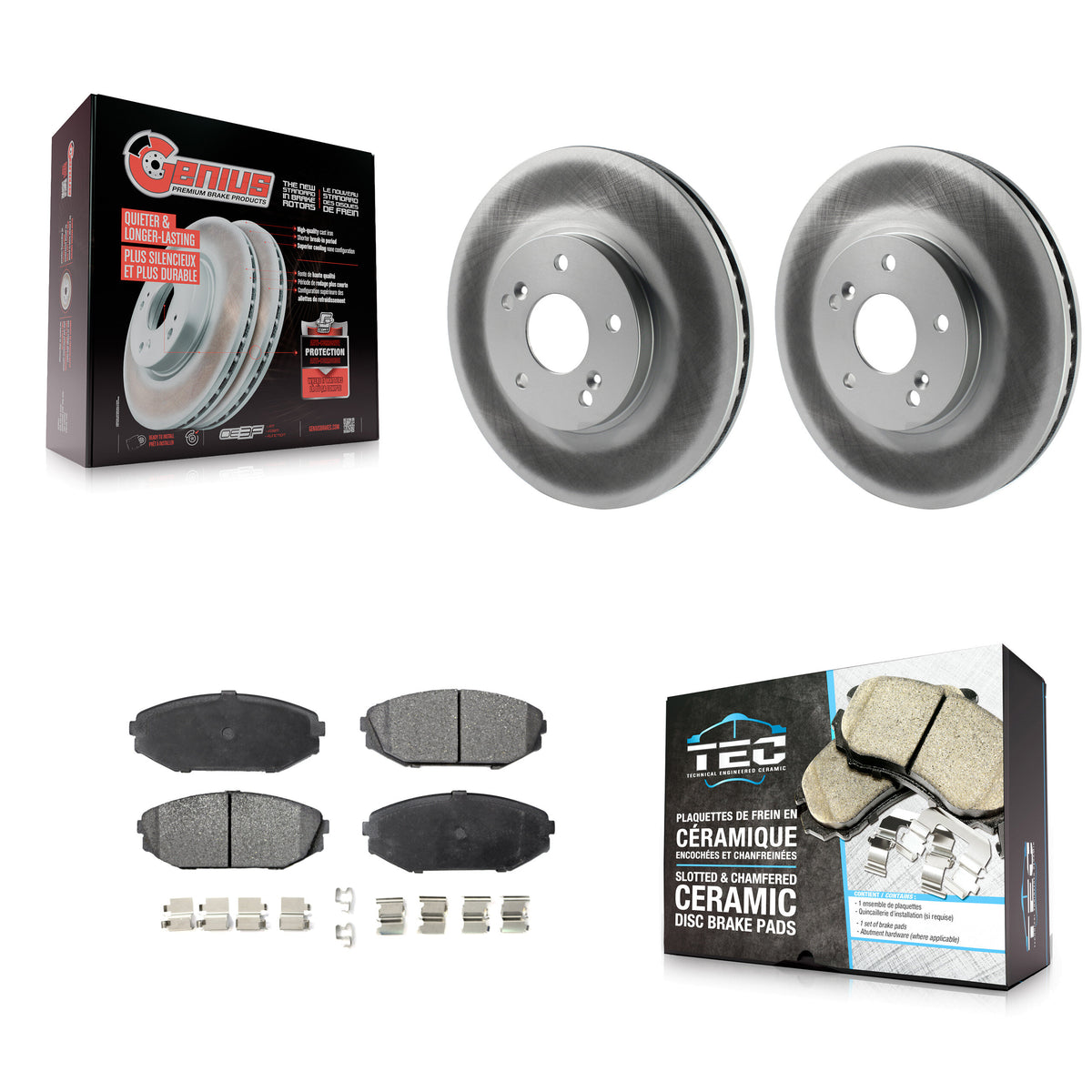 Front Coated Disc Brake Rotors And Ceramic Pads Kit For Honda Odyssey Acura MDX KGT-100228