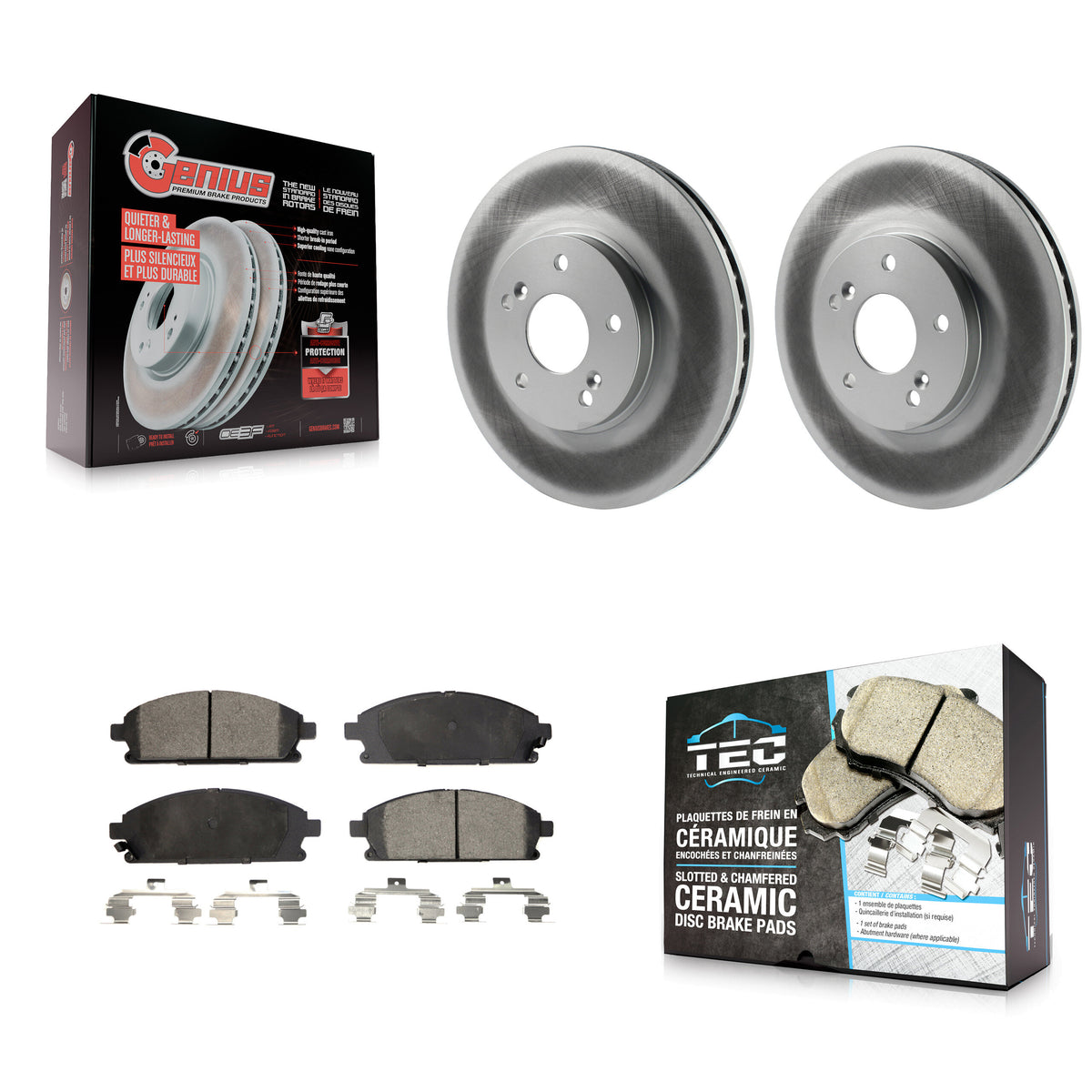 Front Coated Disc Brake Rotors And Ceramic Pads Kit For 2003-2006 Acura MDX KGT-100229