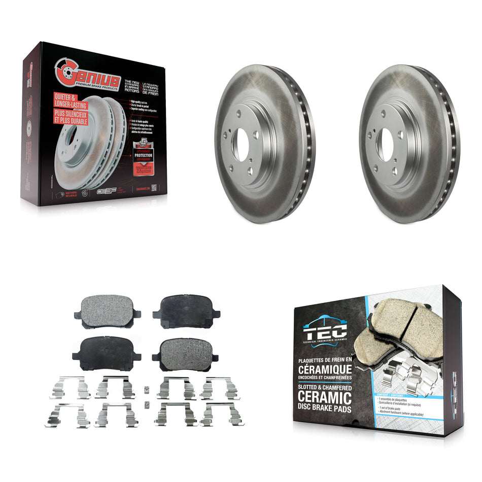 Front Coated Disc Brake Rotors And Ceramic Pads Kit For 1999-2001 Lexus RX300 KGT-100237