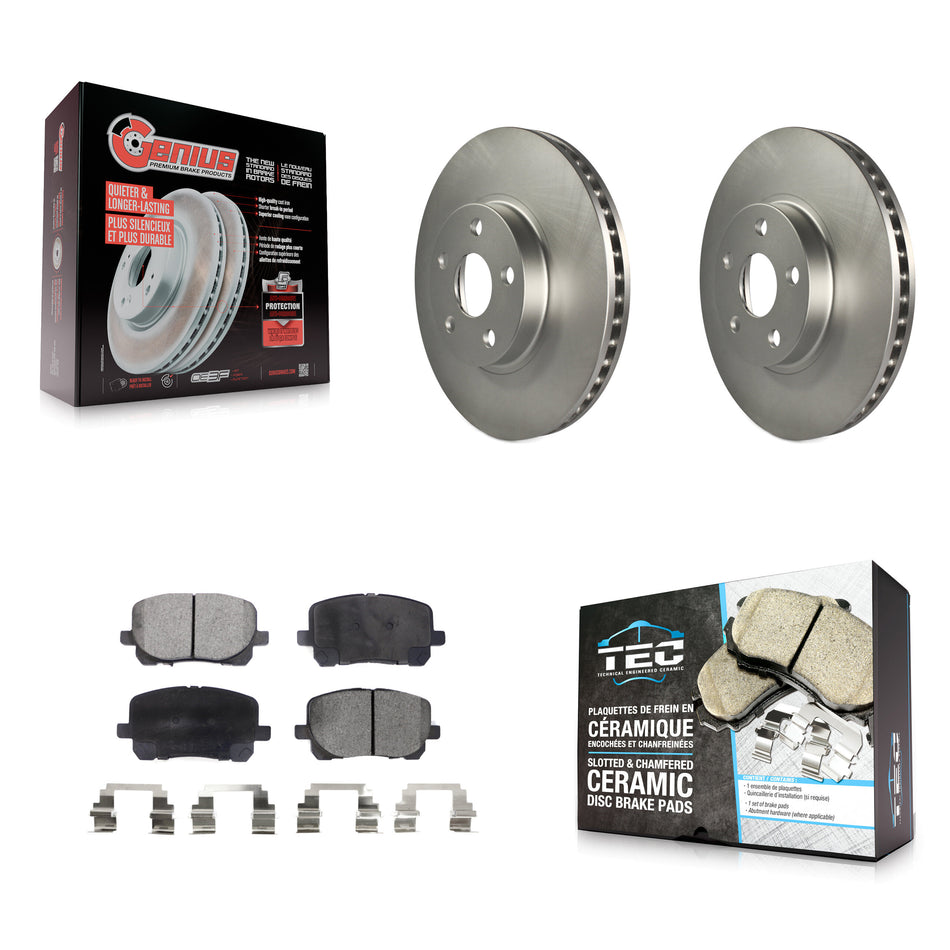 Front Coated Brake Rotor Ceramic Pad Kit For 2003-2008 Toyota Corolla Matrix Pontiac Vibe KGT-100244