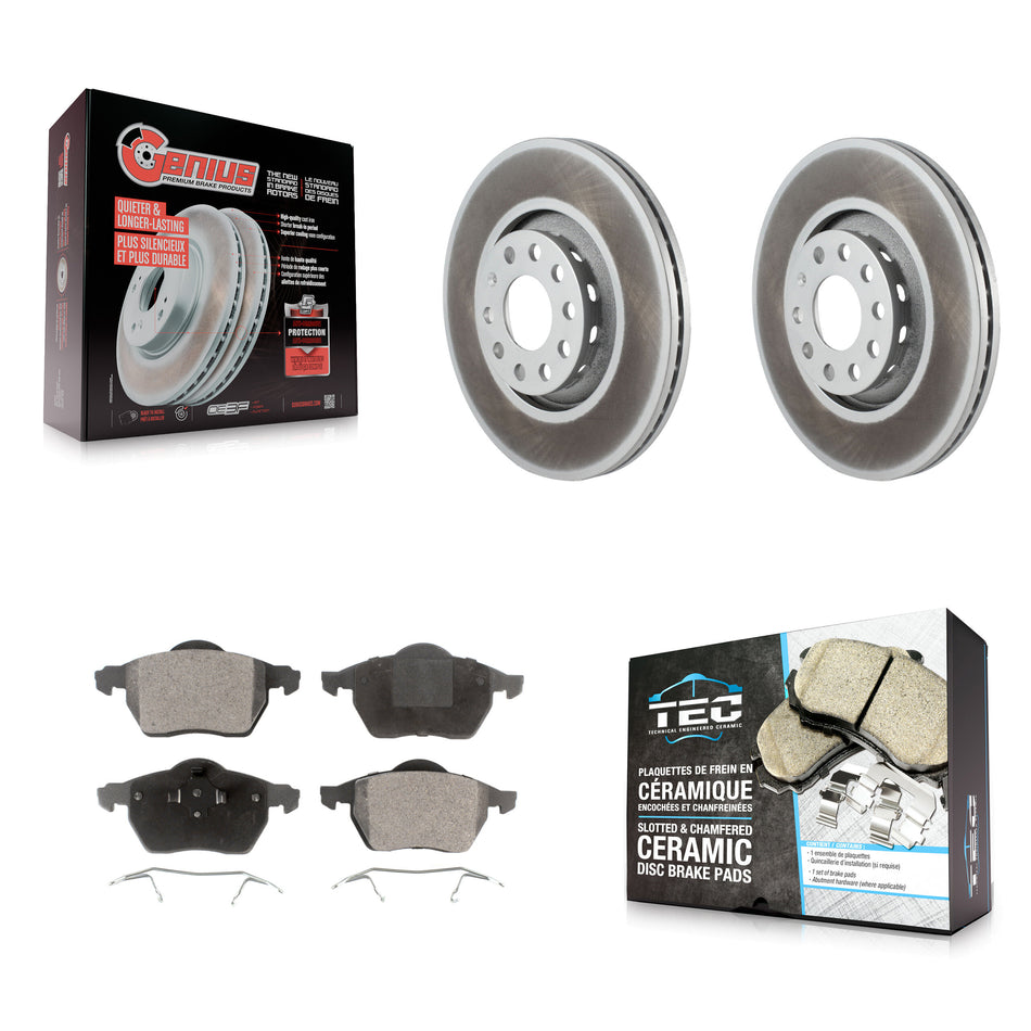 Front Coated Disc Brake Rotors And Ceramic Pads Kit For Audi A4 Quattro A6 S6 S4 KGT-100250