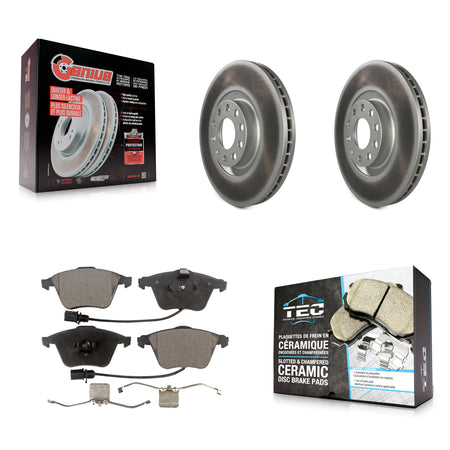 Front Coated Disc Brake Rotors And Ceramic Pads Kit For Audi A4 Quattro KGT-100255