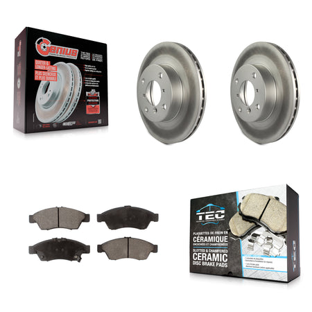 Front Coated Disc Brake Rotors And Ceramic Pads Kit For 2006-2007 Suzuki Aerio KGT-100259