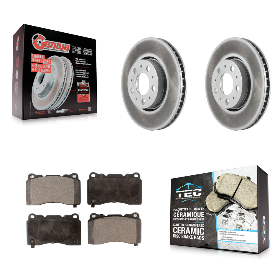 Front Coated Brake Rotors Ceramic Pad Kit For Volvo V70 R With 286mm Diameter Rotor KGT-100263