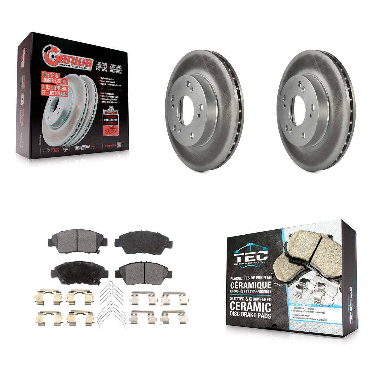 Front Coated Disc Brake Rotors And Ceramic Pads Kit For Honda Civic Acura RSX CR-Z KGT-100270