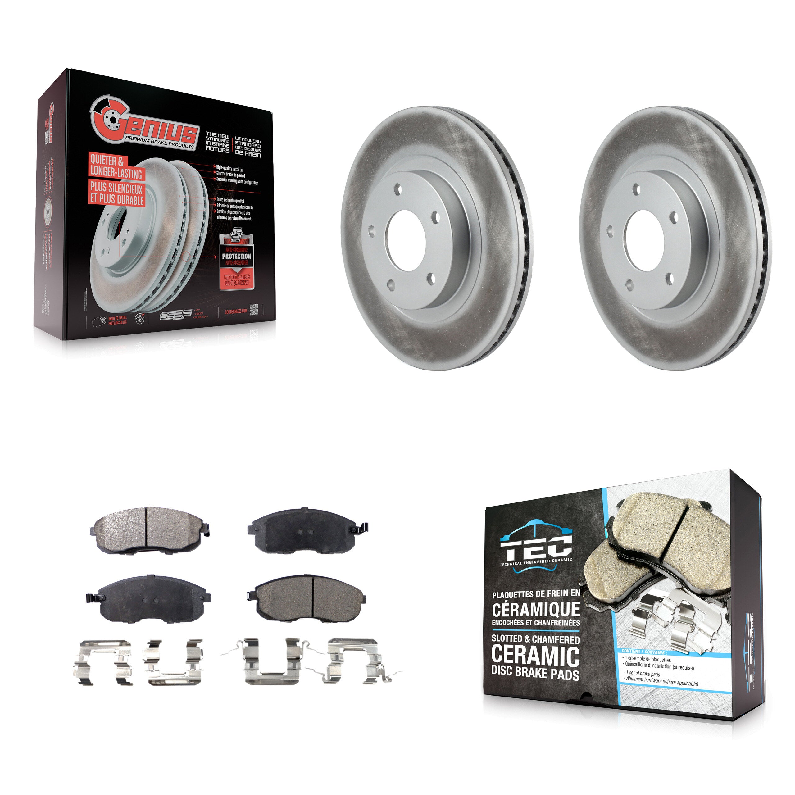 Front Coated Disc Brake Rotors And Ceramic Pads Kit For Nissan Altima Maxima INFINITI I35 KGT-100273