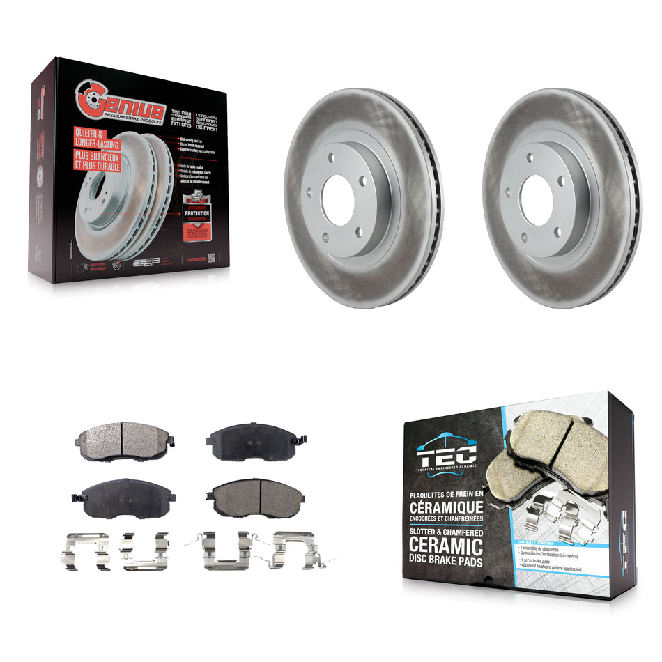 Front Coated Disc Brake Rotors And Ceramic Pads Kit For Nissan Altima Maxima INFINITI I35 KGT-100273