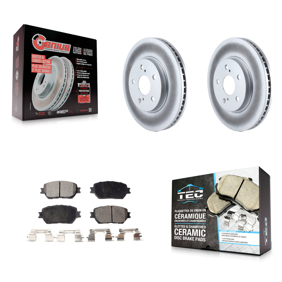 Front Coated Disc Brake Rotors And Ceramic Pads Kit For Toyota Camry KGT-100275