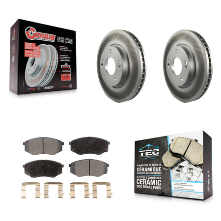 Front Coated Disc Brake Rotors And Ceramic Pads Kit For Hyundai Tucson Kia Sportage FWD KGT-100279