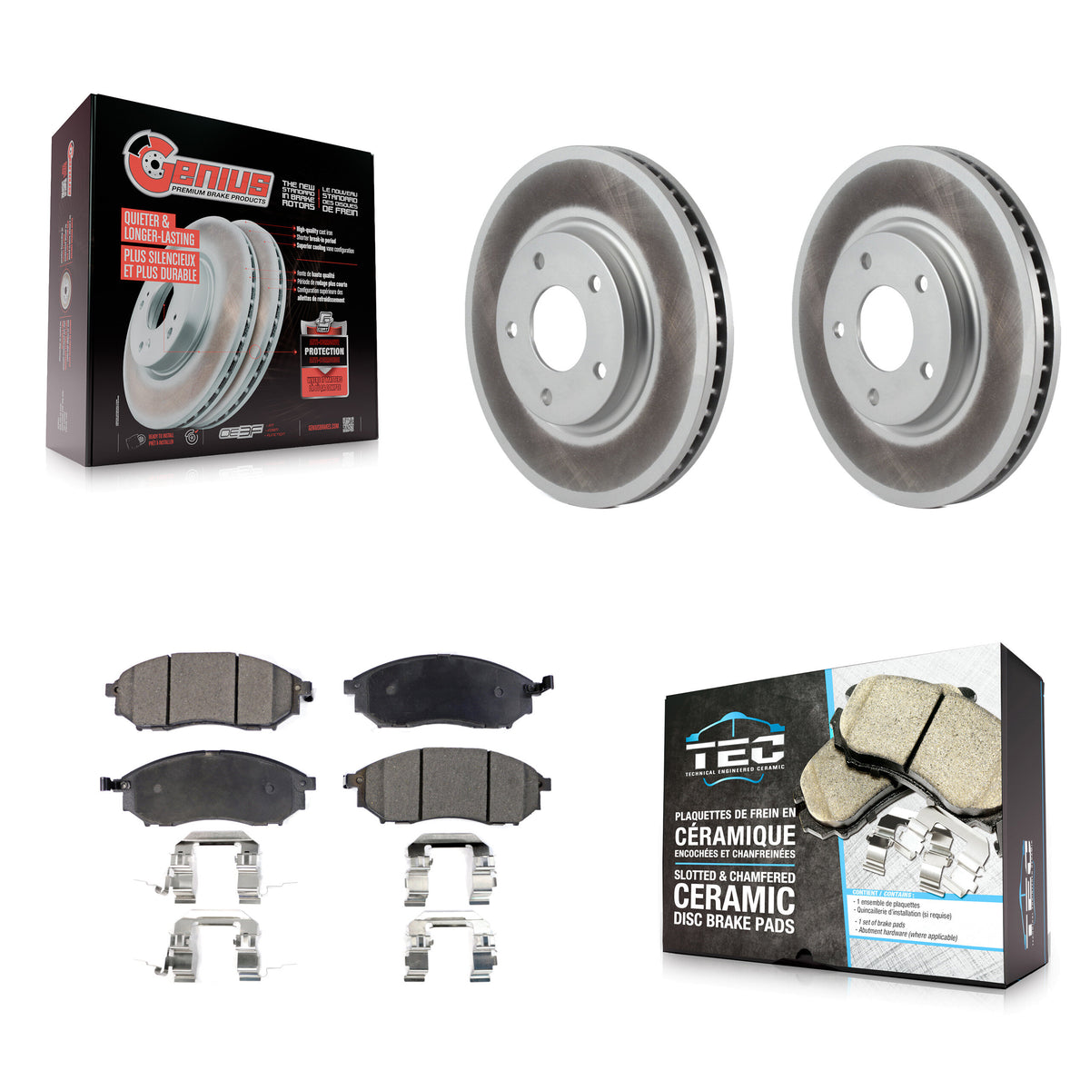 Front Coated Disc Brake Rotors And Ceramic Pads Kit For INFINITI Q45 M45 KGT-100292