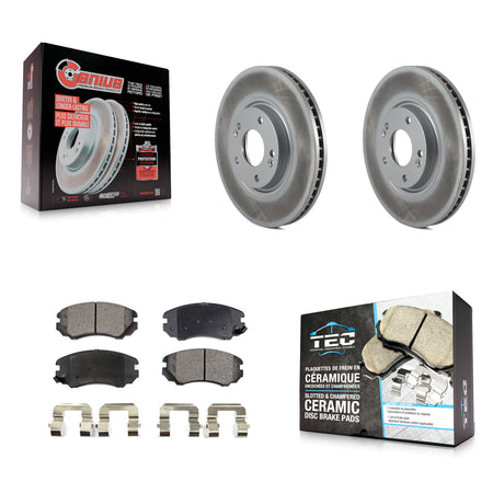 Front Coated Disc Brake Rotors And Ceramic Pads Kit For Hyundai Azera Kia Amanti KGT-100312