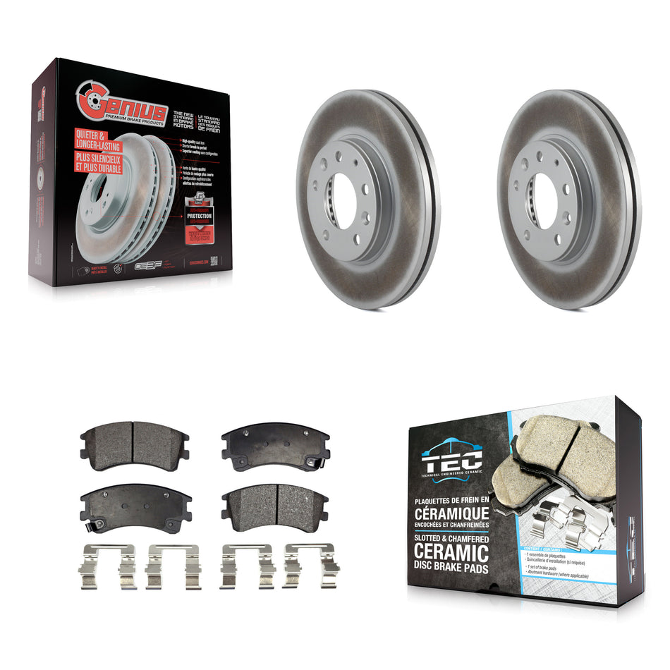 Front Coated Disc Brake Rotors And Ceramic Pads Kit For 2003-2005 Mazda 6 KGT-100314