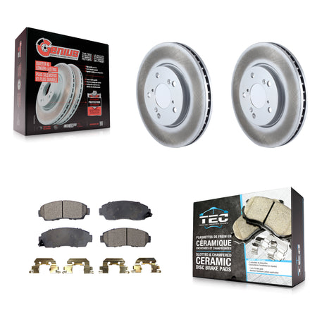Front Coated Disc Brake Rotors And Ceramic Pads Kit For 2005-2010 Honda Odyssey KGT-100315
