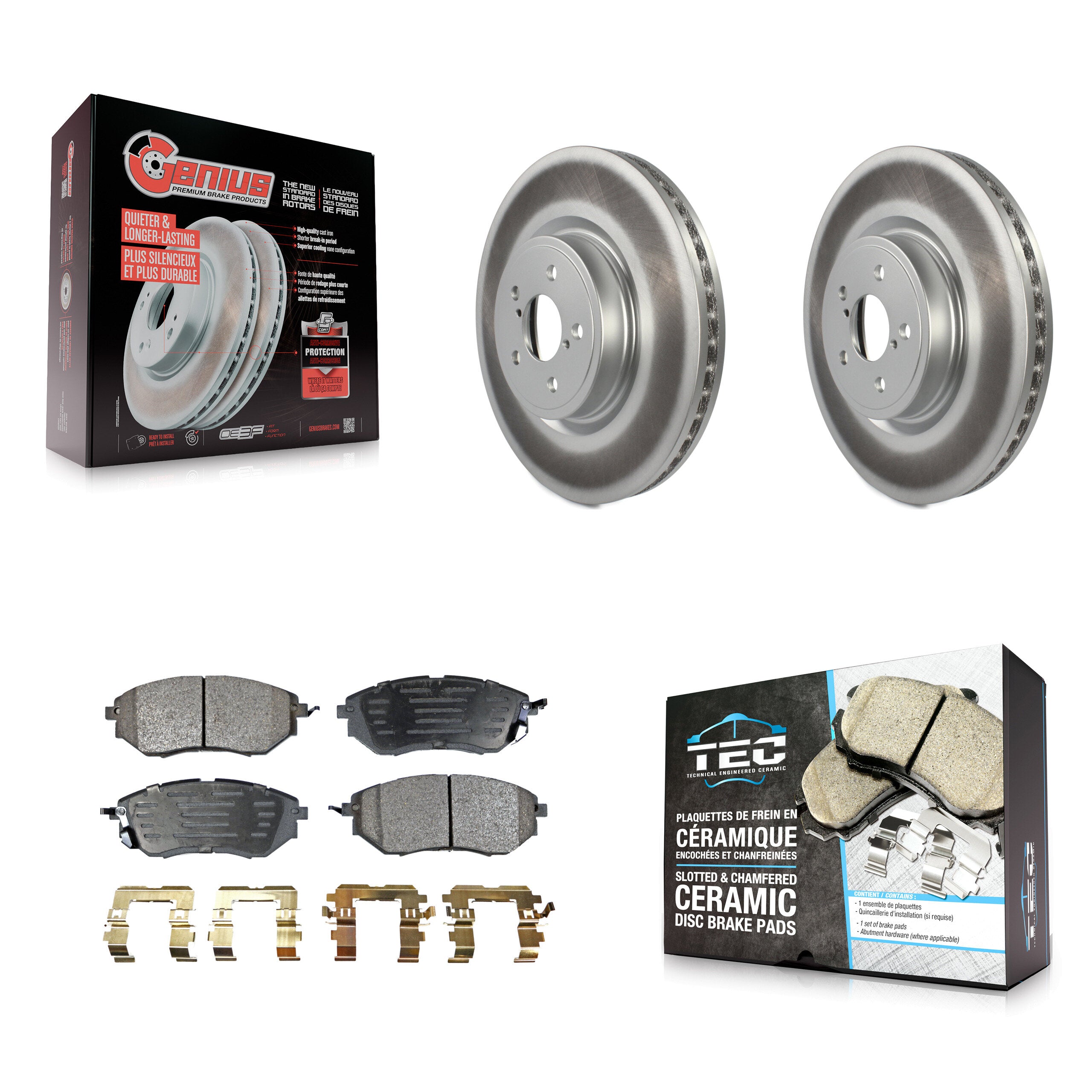 Front Coated Disc Brake Rotors And Ceramic Pads Kit For Subaru Forester Outback Legacy KGT-100337
