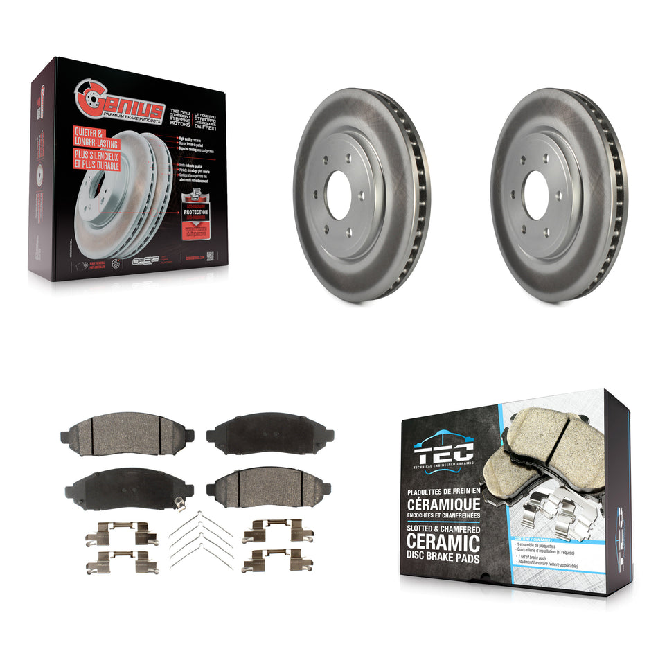 Front Coat Disc Brake Rotors Ceramic Pad Kit For Nissan Frontier Pathfinder Xterra Suzuki KGT-100341