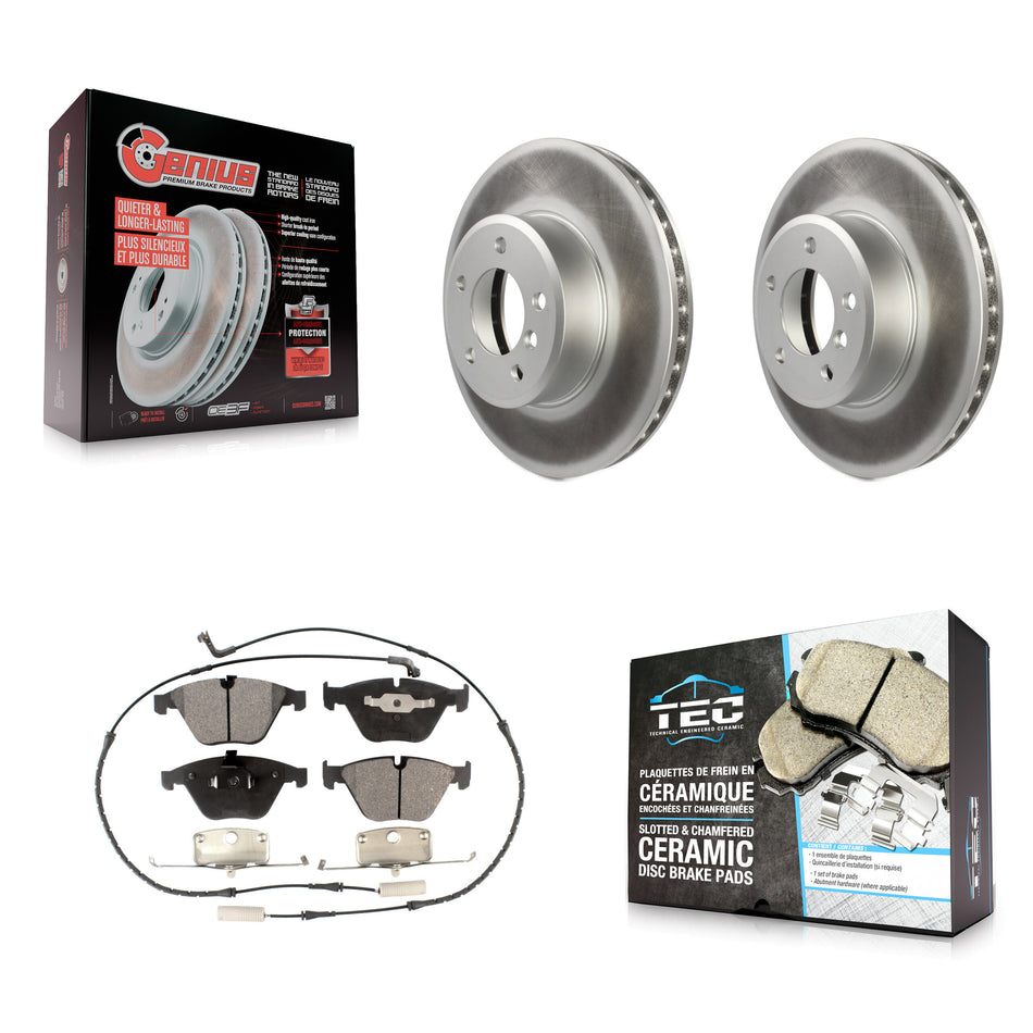 Front Coated Brake Rotor & Ceramic Pad Kit For BMW 530i 530xi 528i xDrive 525i 535i 535xi KGT-100350