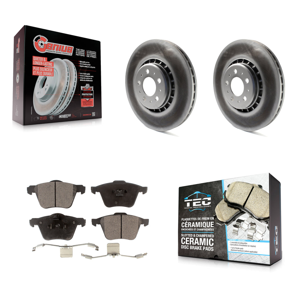 Front Coated Brake Rotor & Ceramic Pad Kit For Volvo XC90 With 336mm Diameter KGT-100352