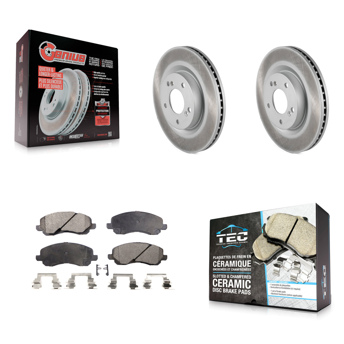 Front Coated Disc Brake Rotors And Ceramic Pads Kit For Mitsubishi Eclipse Galant KGT-100357