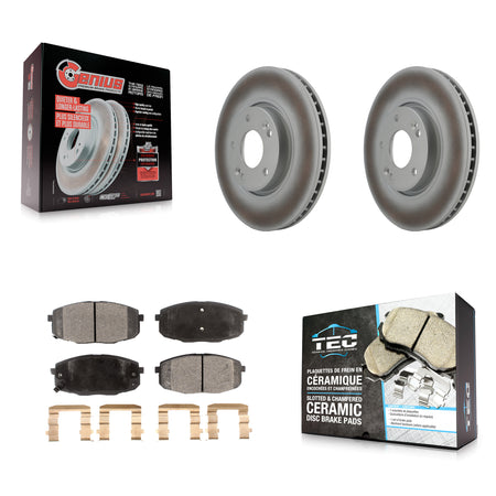 Front Coated Disc Brake Rotors And Ceramic Pads Kit For Kia Forte Koup Forte5 KGT-100361