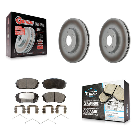 Front Coated Disc Brake Rotors And Ceramic Pads Kit For Hyundai Sonata KGT-100368