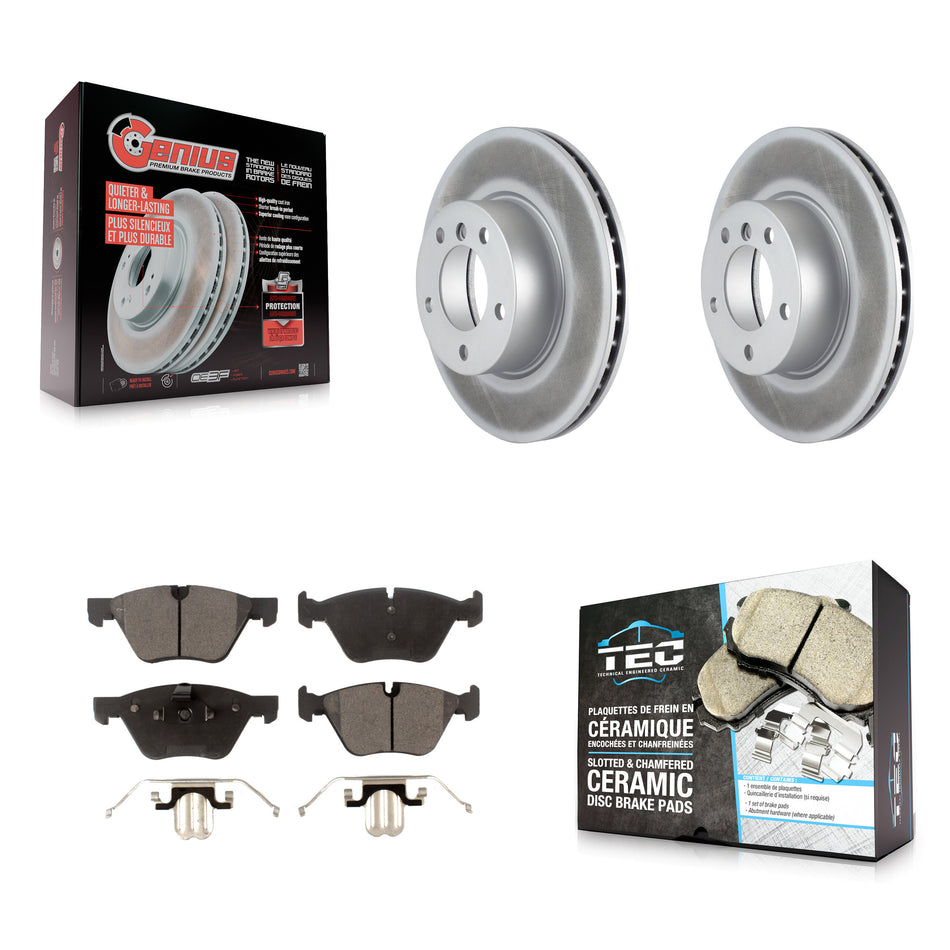 Front Coated Disc Brake Rotor And Ceramic Pad Kit For BMW 128i 328i 323i 328xi 325i 325xi KGT-100381