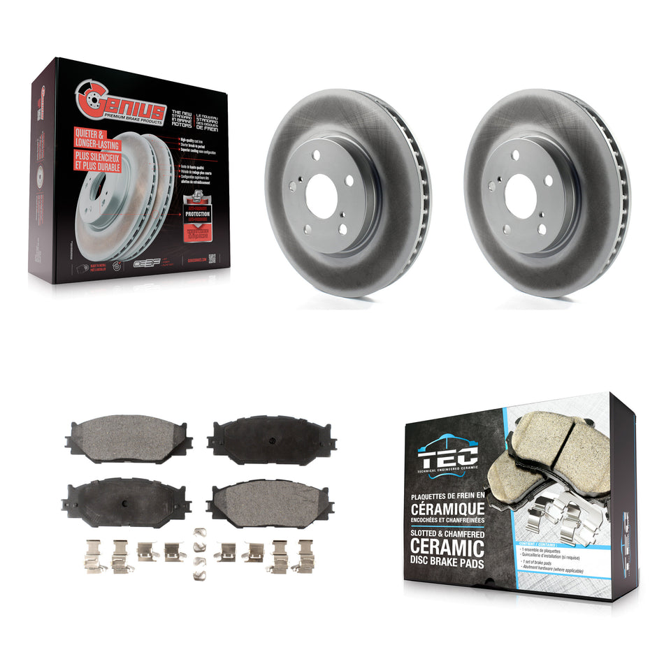 Front Coated Disc Brake Rotors And Ceramic Pads Kit For Lexus IS250 KGT-100384