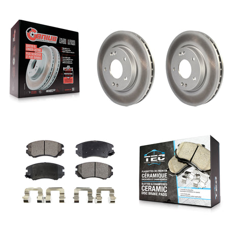 Front Coated Disc Brake Rotors And Ceramic Pads Kit For Hyundai Elantra KGT-100385