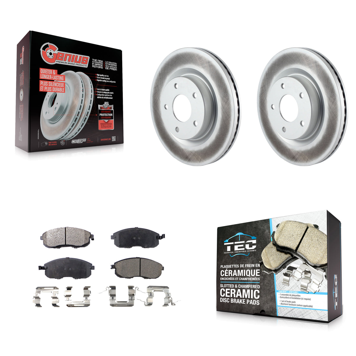 Front Coated Disc Brake Rotors And Ceramic Pads Kit For Nissan Altima KGT-100404