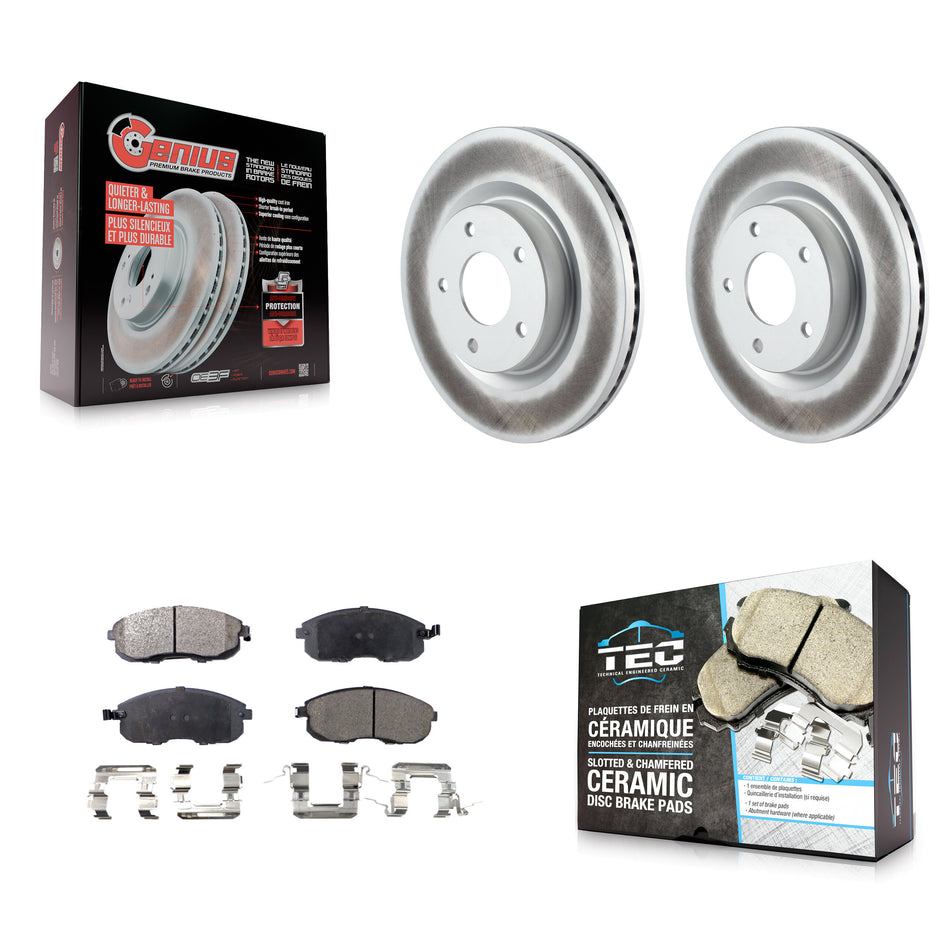 Front Coated Disc Brake Rotors And Ceramic Pads Kit For Nissan Altima KGT-100404