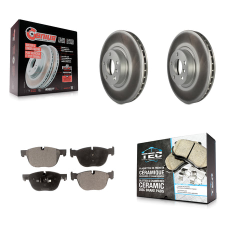 Front Coated Disc Brake Rotors And Ceramic Pads Kit For BMW X5 X6 KGT-100412